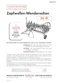 Zapfwellen-Wenderrechen ZU 81