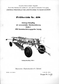 Anbänge-Beetpflug B 203-1
