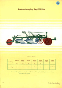 Traktor-Moorpflug CZ 12 MO