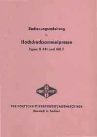 Betriebsanleitung: Hochdrucksammelpresse K 441 und K 441/1