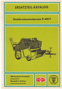 Ersatzteilkatalog: Hochdrucksammelpresse K 442/1